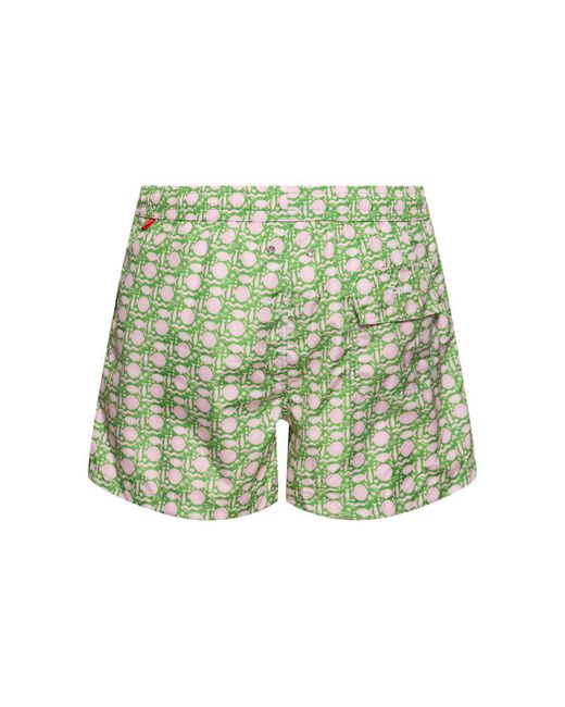 Kiton Green Nylon Swim Shorts for men