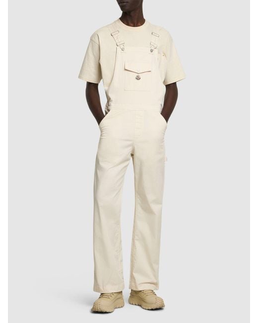 メンズ Moncler コットンブレンドギャバジン オーバーオール Natural