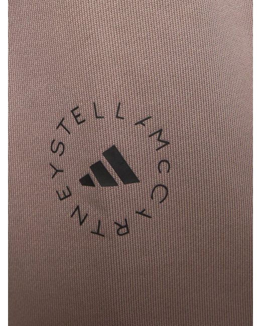 Felpa cropped sportswear di Adidas By Stella McCartney in Brown