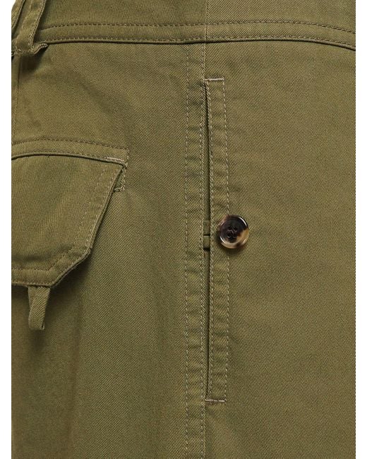Pantalones cargo de sarga de algodón Saint Laurent de color Green