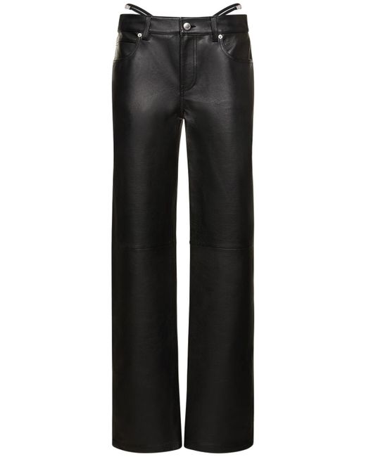 Alexander Wang Black Low Rise Leather Jeans