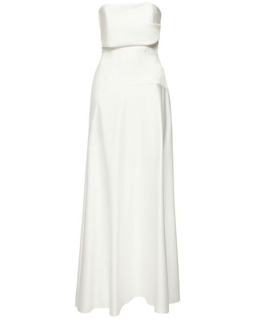 Solace London White Ava Strapless Maxi Dress