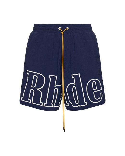 Rhude Blue Logo Track Shorts for men