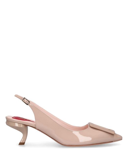 Roger Vivier 55mm Virgule Patent Leather Pumps in Pink | Lyst