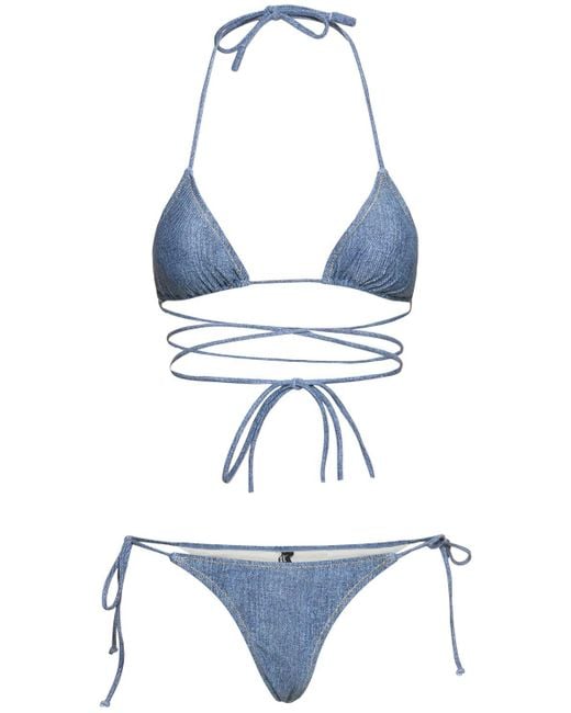 Bikini triangular reina olga ROTATE BIRGER CHRISTENSEN de color Blue
