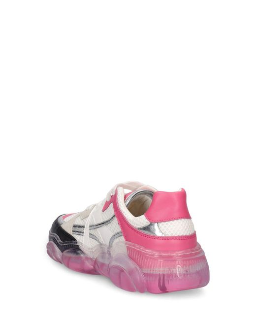 Moschino Pink Mesh & Leather Sneakers