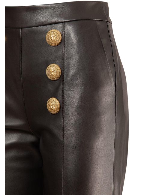 Balmain - High-rise leather pants Balmain