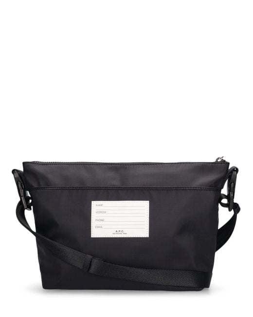 A.P.C. Black Nylon Crossbody Bag for men