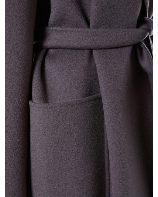 Max Mara Gray Nina Wool Midi Coat W/ Belt