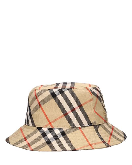 Burberry Natural Bias Printed Cotton Blend Bucket Hat