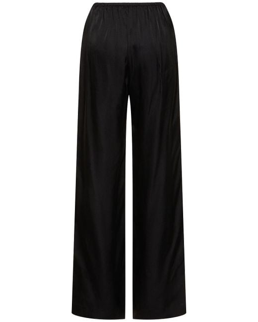 Pantaloni larghi aden in seta di Anine Bing in Black