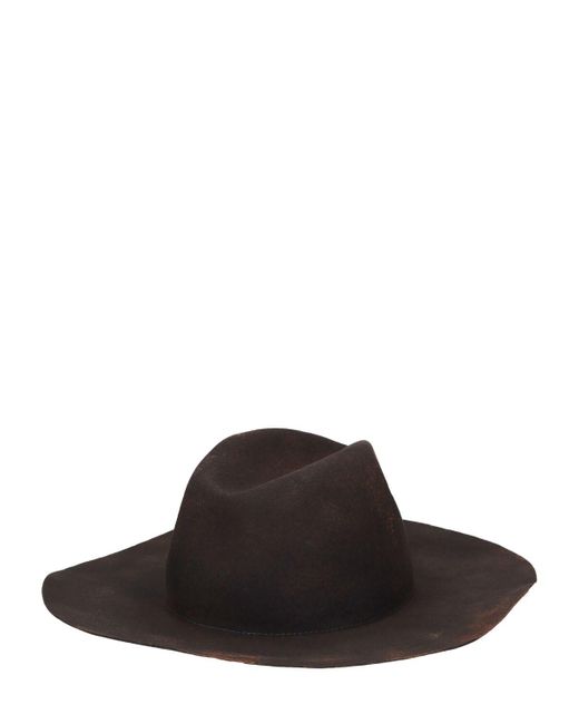 Yohji Yamamoto Black Wool Fedora Hat for men