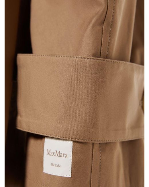 Max Mara Brown Vtrench Cotton Twill Midi Trench Coat