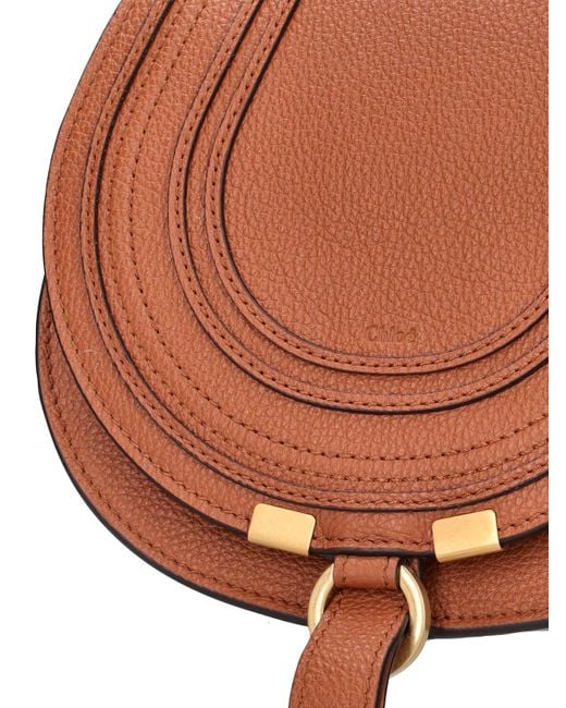 Chloé Brown Small Marcie Leather Shoulder Bag