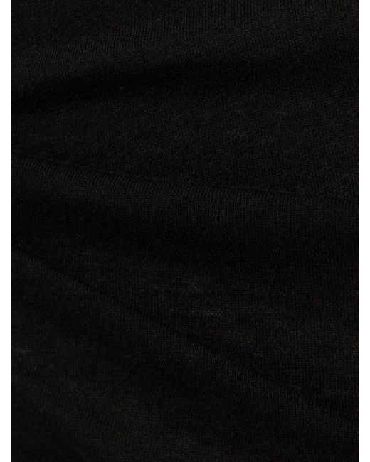 Top de jersey algodón drapeado MSGM de color Black