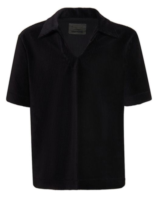 Camiseta polo de terciopleo de algodón Giorgio Brato de hombre de color Black
