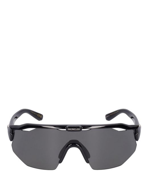 Moncler Gray Shield Acetate Mask Sunglasses for men