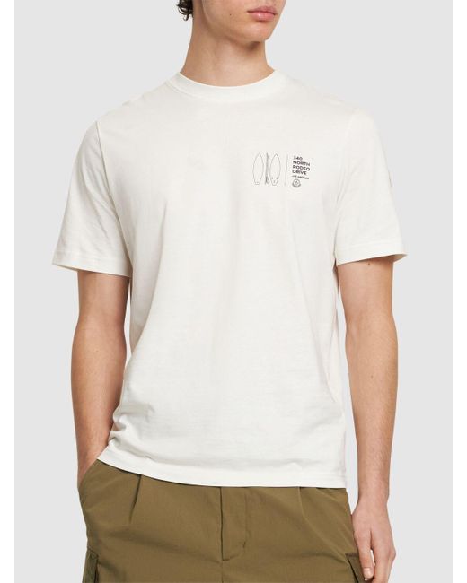Moncler Printed Cotton T-shirt in White für Herren