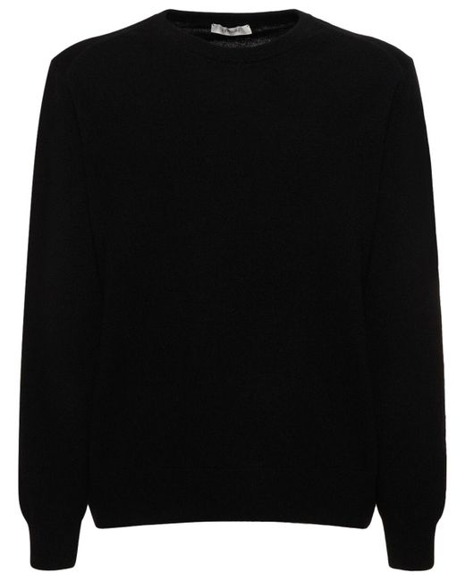Lemaire Black Wool Blend Knit Crewneck Sweater for men