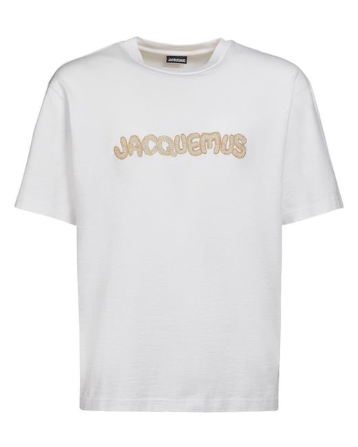 Jacquemus Le Raphia Cotton Jersey T-shirt in White for Men | Lyst