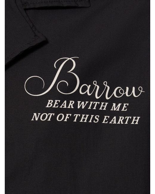 Barrow Black Printed Poplin Short Sleeve Shirt for men