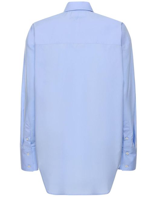 MSGM Blue Cotton Poplin Shirt