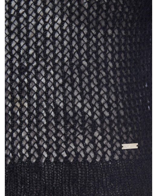 DSquared² Black Sweater Aus Lockerem Mohairmischstrick