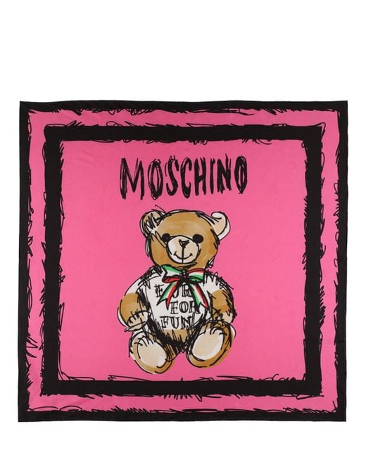 Moschino Teddy Bear シルクツイルスカーフ Pink