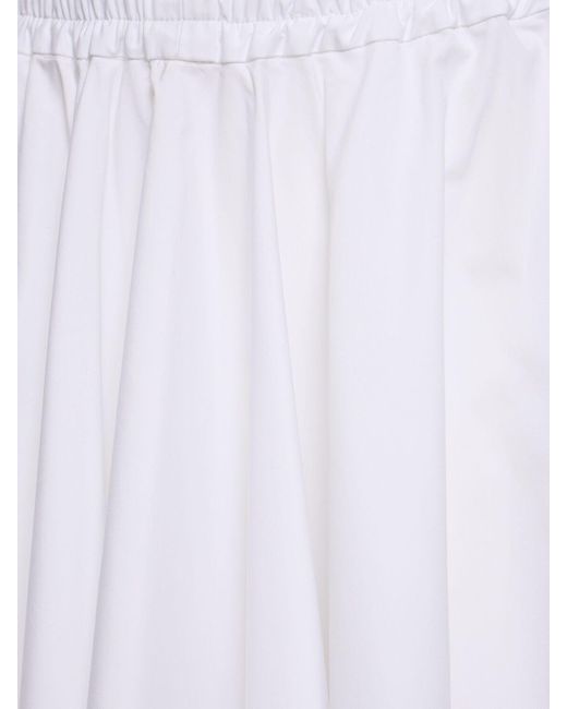 Falda midi de popelina de algodón Aspesi de color White