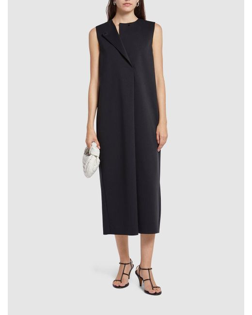 Max Mara Black Midikleid Aus Jersey "biada"