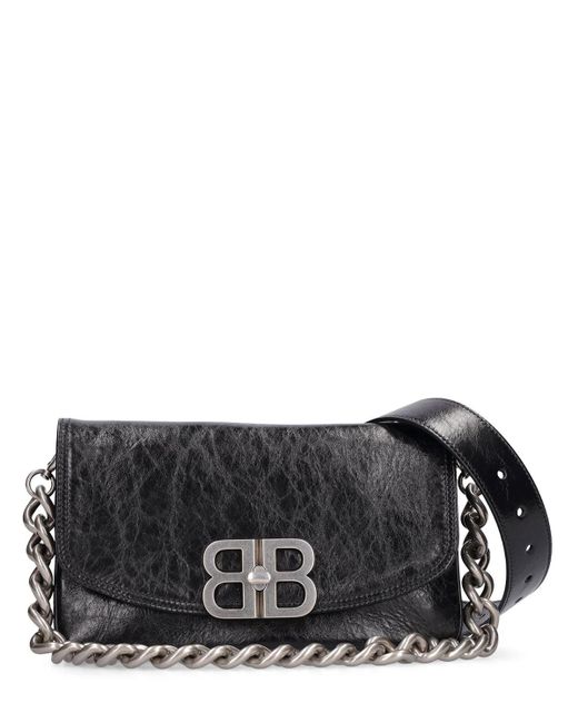 Balenciaga Black Small Bb Soft Leather Shoulder Bag