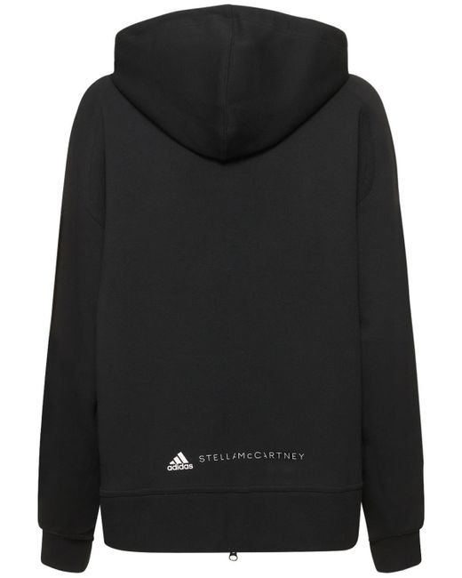 Adidas By Stella McCartney Black Logo-print Zip-up Hoodie