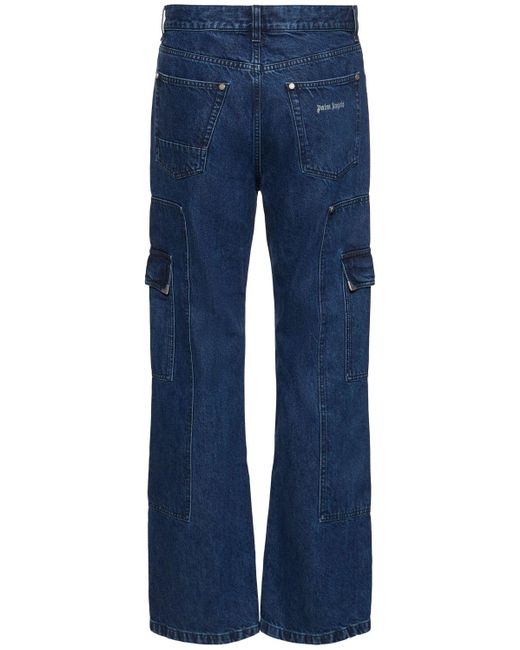 Palm Angels Cargo-jeans Aus Baumwolldenim in Blue für Herren