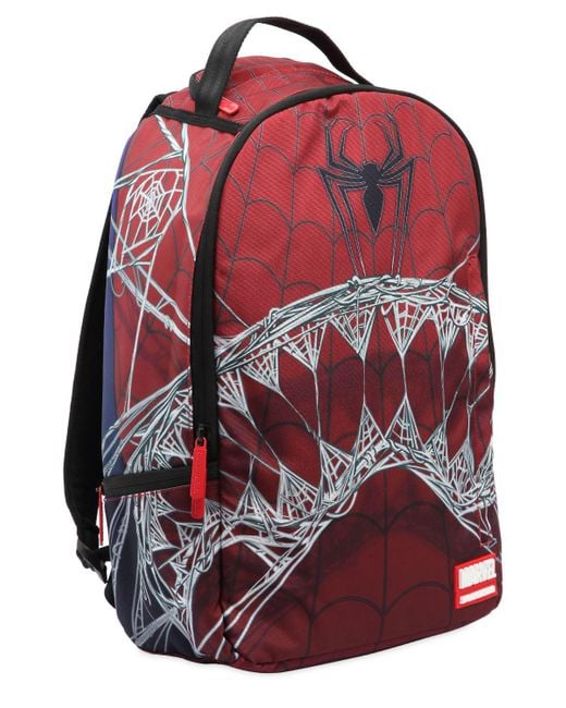 Sprayground Red Marvel Spiderman Webbed Shark Backpack for men