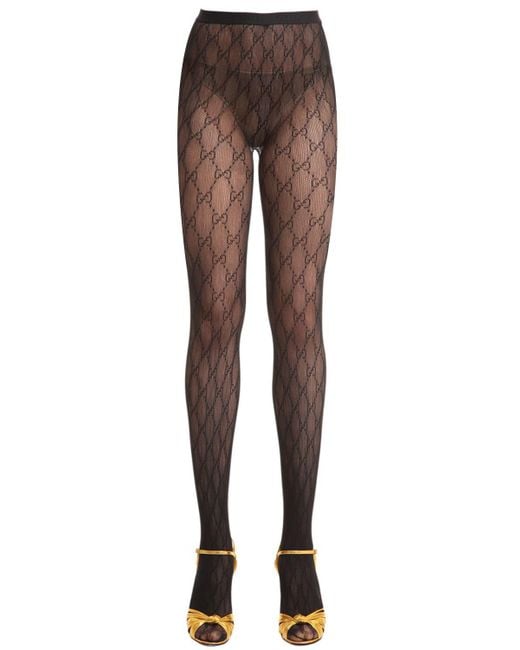 Gucci Supremelis Gg Stockings in Black | Lyst