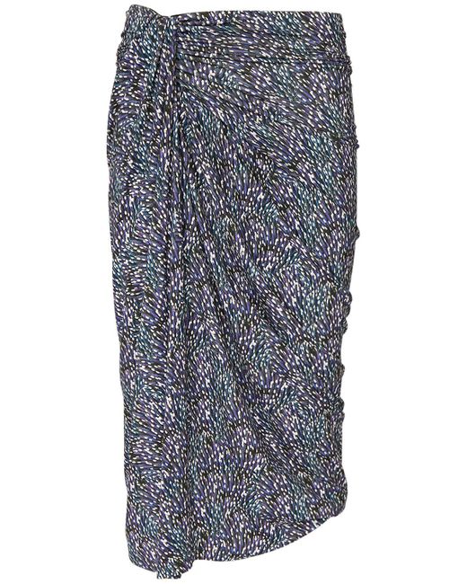 Falda midi de viscosa estampada Isabel Marant de color Gray