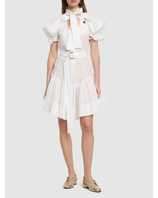 Robe chemise courte en coton football heart Vivienne Westwood en coloris White
