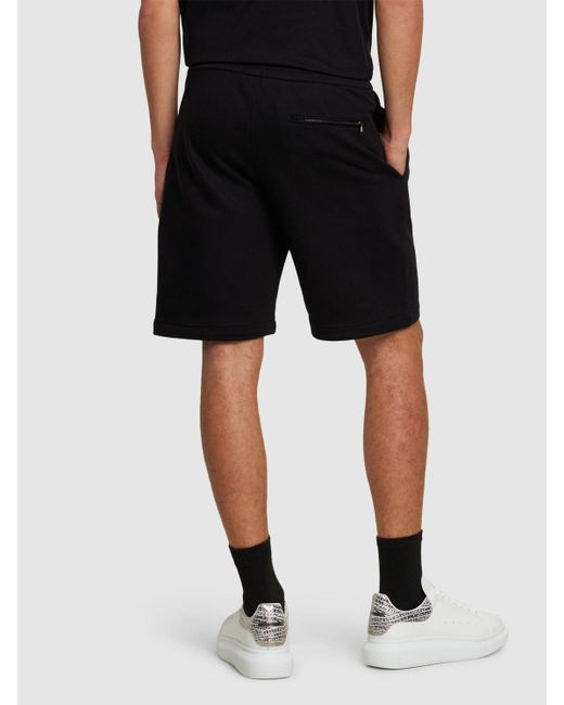 Alexander McQueen Black Graffiti Logo Cotton Sweat Shorts for men