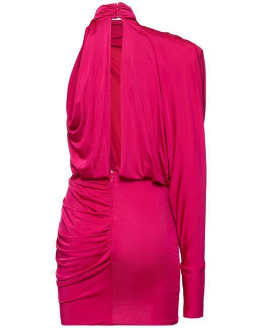 Vestito monospalla in jersey drappeggiato di Alexandre Vauthier in Pink