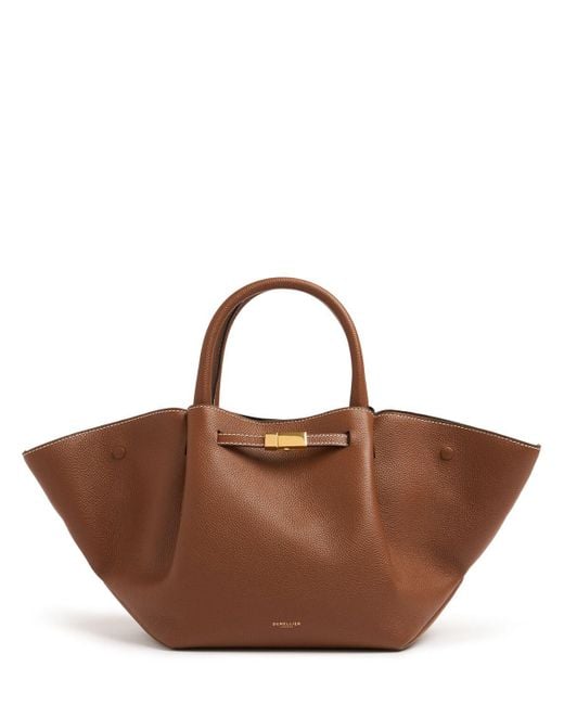 DeMellier The New York グレインレザートートバッグ The New York | Tan Small Grain Ecru Stitching | DeMellier