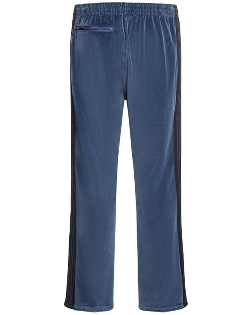 Pantaloni in velour con logo di Needles in Blue da Uomo