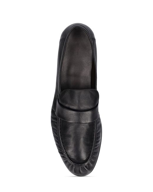 The Row Black Soft Leather Loafers for men