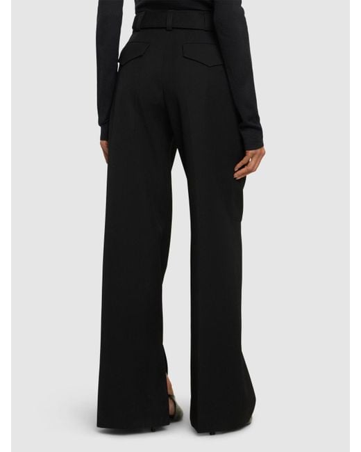 Pantalon ample en laine avec ceinture Jil Sander en coloris Black