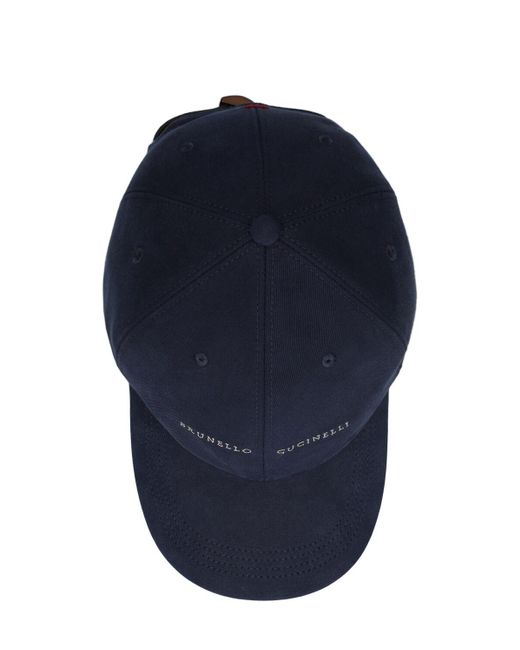 Cappello baseball in cotone con logo di Brunello Cucinelli in Blue da Uomo