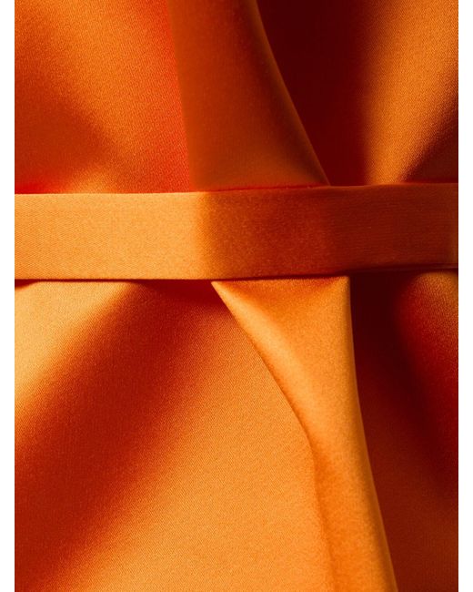 Vestido corto de satén duchesse Patou de color Orange