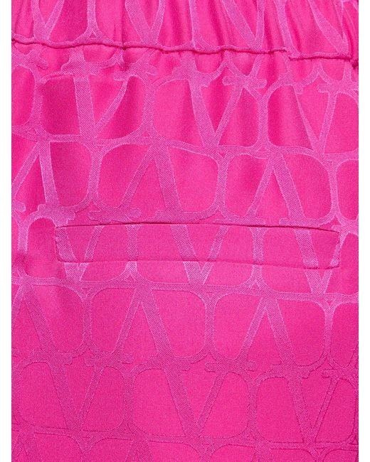 Valentino シルクストレートパンツ Pink