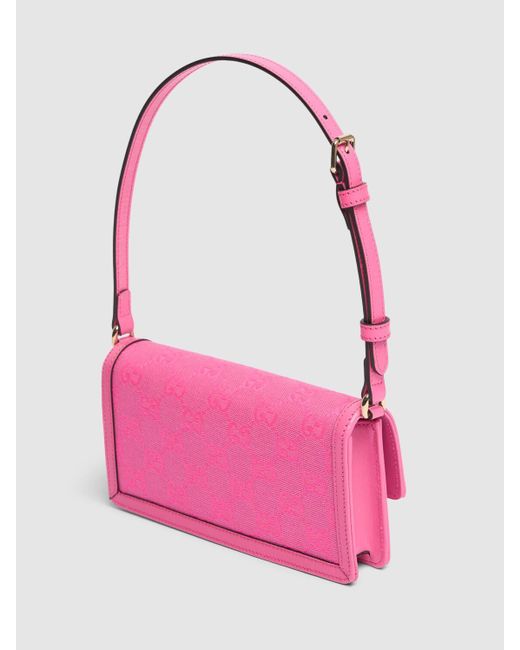 Gucci Pink Mini Luce Leather & Canvas Shoulder Bag