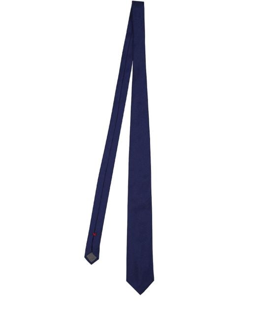 Cravate en sergé de soie Brunello Cucinelli pour homme en coloris Blue