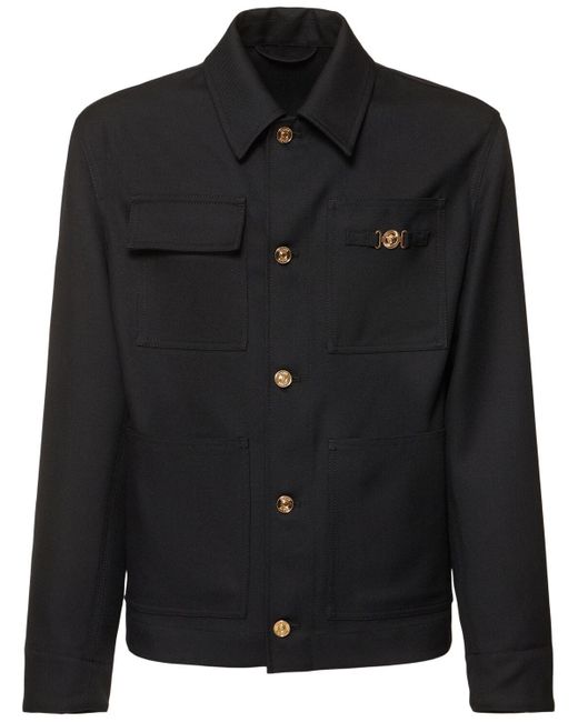 メンズ Versace Cavallery ウールジャケット Black