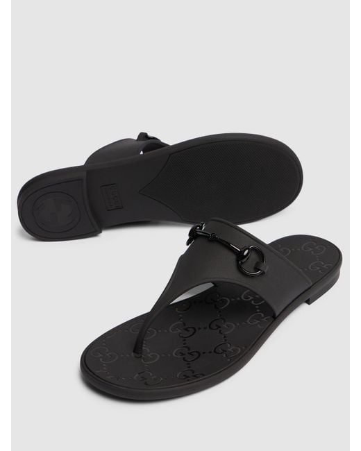 Sandalias de goma 10mm Gucci de color Black